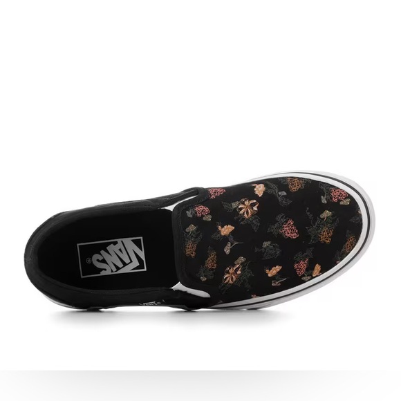 NWOT Vans Asher Floral Skate Shoes - Black/Garden - Missy Size 13 - Picture 3 of 17